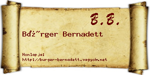 Bürger Bernadett névjegykártya